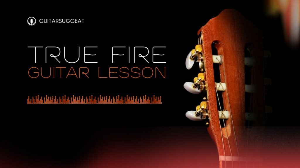 TrueFire website offering professional bass guitar lessons and training for serious learners